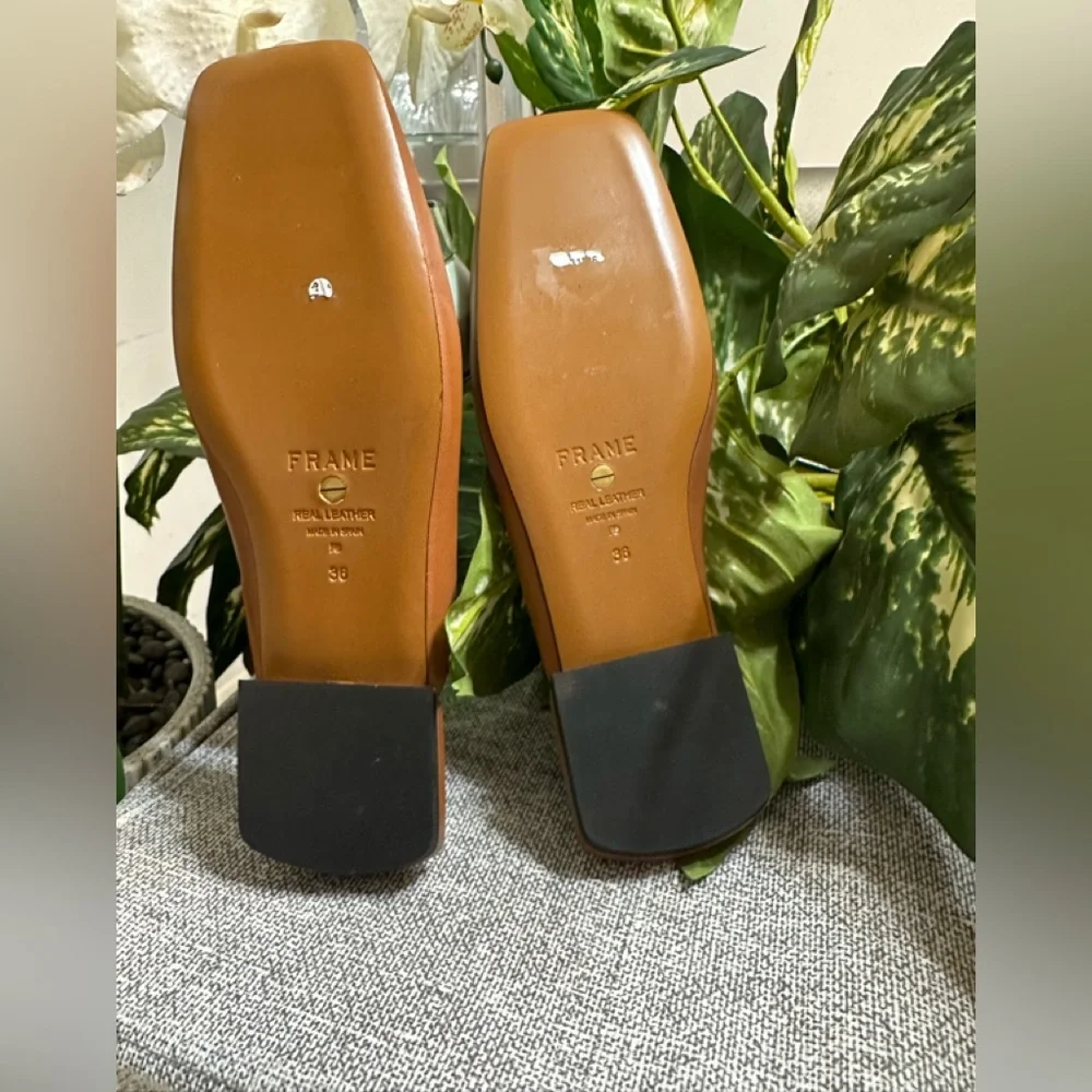 NWT Frame Le Town Leather Mule Tobacco Brown Size: 36 Never won Great for Summer - Picture 12 of 12